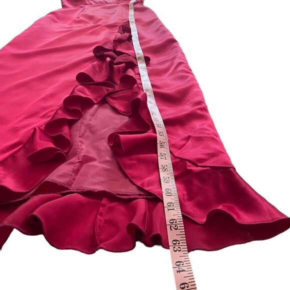 Panoply | Vintage Hot Pink Ruffle Maxi Dress, Size 7/8 - Picture 9 of 10